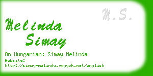 melinda simay business card
